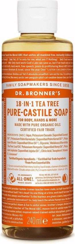 Dr. Bronner's 18-IN-1 Vloeibare zeep Tea Tree 240 ml
