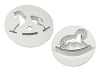 PME Hobbelpaard, klein, grote maten, set van 2, wit