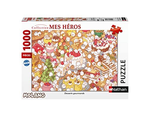 Puzzles Nathan - Puzzel 1000 stukjes desserts gourmet/molang volwassenen, 400556873272