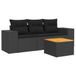 VidaXL 4-delige Loungeset met Kussens, Poly Rattan, Zwart