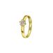 Lucardi Dames Ring met zirkonia - Ring - Cadeau - 14 Karaat - Geelgoud