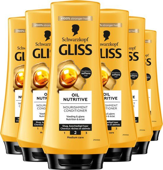 Gliss Kur Oil Nutritive Conditioner - 6x200ml - Voordeelverpakking