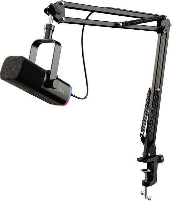 FIFINE XLR Streaming Microfoon - USB & XLR - RGB Verlichting