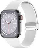 By Qubix Qubix - Siliconen bandje - Folding Buckle - Wit - Compatible met Apple Watch 38mm / 40mm / 41mm
