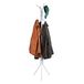 Mind Reader Legering collectie, kapstok met 8 haken, metaal, 37,5 cm L x 41,9 cm B x 175,3 cm H, wit