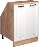 Vicco Rion Kast voor schuine wand – 60 x 81.6 cm met 2 deuren, kastromp 60 cm diepte Wit Landhuis