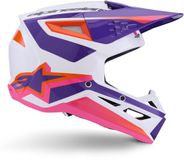 Alpinestars S-M3 Heat Crosshelm XXL Blanc Violet Rose Brillant