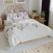 LAVANYA Parure de lit en satin de coton 160x200cm Blanc/Fuchsia