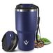 Grsta Thermosbeker, vacuüm-geïsoleerd, 500 ml, koffiebeker om mee te nemen, 8 uur ijskoud / 6 uur warm, thermobeker met draagriem, lekvrije drinkbeker, geïsoleerd, isolatiebeker voor warme en koude