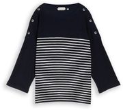 Tom Tailor Chemise à manches longues à rayures - Taille M - bleu marine blanc cassé rayure
