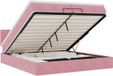vidaXL - Lit coffre avec matelas et LED - 200x200cm - velours - rose