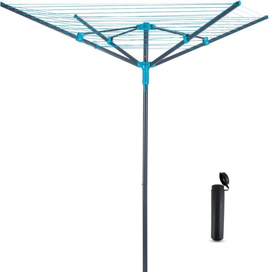 Vonia Droogmolen - Droogrek - Droogmolen met Grondanker - 45 meter Drooglengte - Grijs/Turquoise