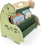 Merkloos Boekenrek kind - hout - 4 vakken - dino