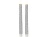 Magic Flame Dinerkaarsen - LED - 4x stuks - zilver - 25 cm - met glitters