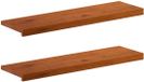 vidaXL - Trap - Tread - 2 - st - 90 - x - 25 - x - 2 - cm - Bruin - Massief - Eikenhout