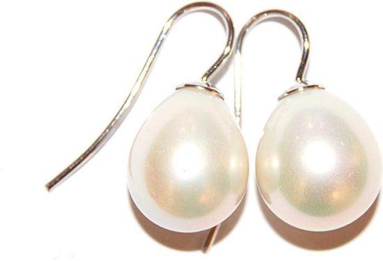 Chic le Freak Klassieke parel oorbellen roomwit/zilver - Oorstekers voor dames - Wit