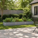 vidaXL Verhoogde Tuinbak Grijs 240 x 80 x 24 cm Gegalvaniseerd Staal