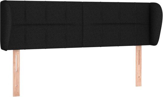 VidaXL Hoofdbord met randen 147x23x78/88 cm stof zwart