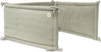 Jollein - Bedomrander 180x30cm - Baby Bedbumper Ledikant - Acryl & Katoen - Grain Knit - Olive Green