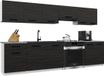 BELINI Keukenblok ITALIA 2 - Meuble de cuisine 240 cm Ébène avec plans de travail - Armoires supérieures et inférieures