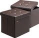 Casaria Poef Opbergruimte - Set van 2 40x40x40cm 40L Kunstleer – Bruin