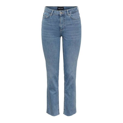 PIECES PCDELLY Cropped Straight Fit Jeans - Light Blue
