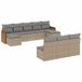 vidaXL 11-delige Tuinset met kussens, poly rattan, beige