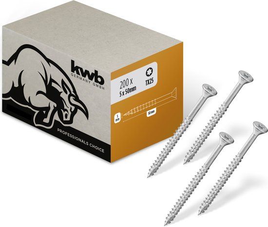 kwb T25-Bit dispenser - 25-delige bitset, speciaal voor torx-schroeven, 25 mm lengte, C 6.3 vorm en 1/4\" diameter met zeskantschacht