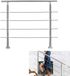 Garde-corps en acier de 100 cm avec 4 traverses, couleur argent, non traité, facile à installer, convient à tous les escaliers