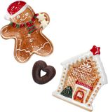 MamboCat 2-delig set koekjesbord PATISSERIE KERST 1x peperkoekmannetje & 1x peperkoekhuisje