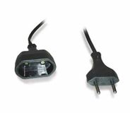 Zenitech - Elektrische Verlengkabel 6A HO3VVH2-F 2x0.75 mm² - Verlengkabel Zonder Aardestekker en Kindveiligheid - NF Normen - Ideaal Voor Binnengebruik - Zwart - 2m