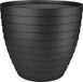 Juypal Hogar Bloempot/plantenpot Florenzia - zwart - kunststof - D18 x H16 cm - voor buiten/binnen