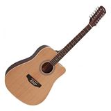 Gear4music Dreadnought Cutaway 12-snarige Akoestische Gitaar, Natuurlijk