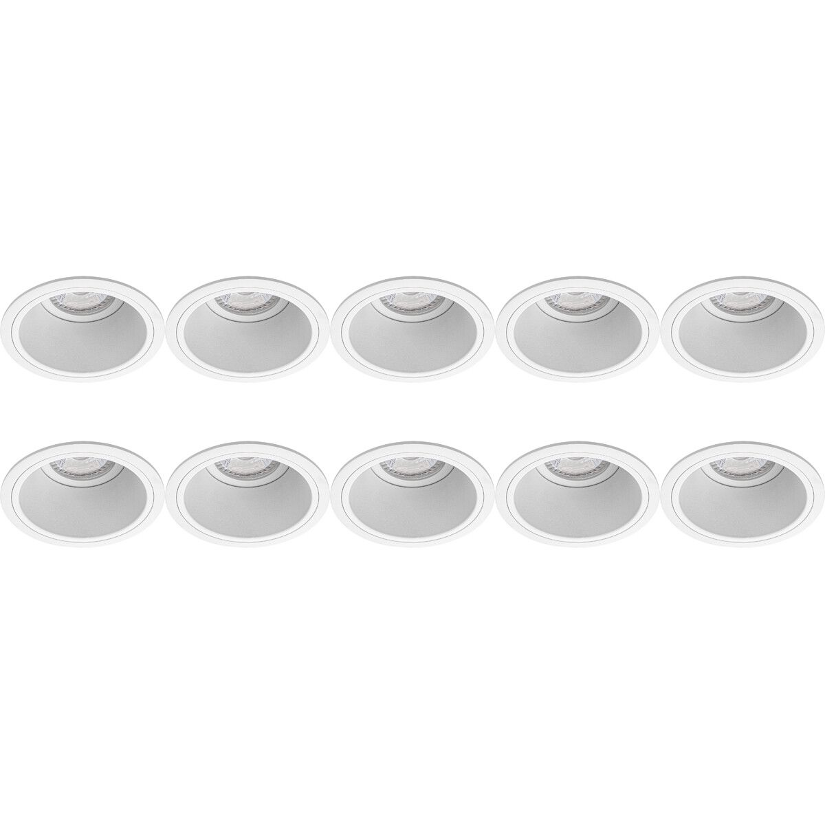 10x Pragmi Minko Pro GU10 Inbouwspot - Wit - Ø90mm