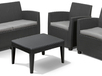 Allibert Corona Graphite 4-persoons tuinmeubelset met tafel en bank