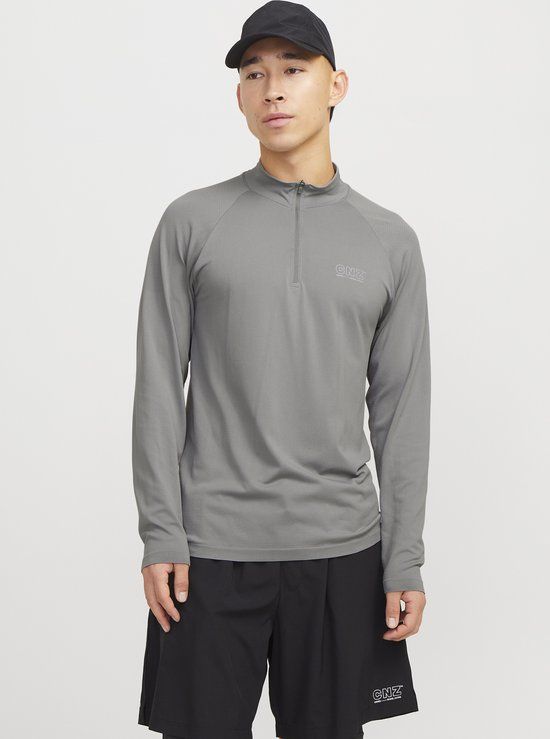 JACK&JONES JCOCNZ SWEAT HIGH NECK Heren Lange Mouw Regular Fit Polyamide/Elastaan Grijs