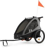 Kinderkraft NAVA WALK - 2-in-1 fietskar voor 2 kinderen - Grijs