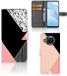 B2Ctelecom Xiaomi Mi 10T Lite Book Case Zwart Roze Vormen