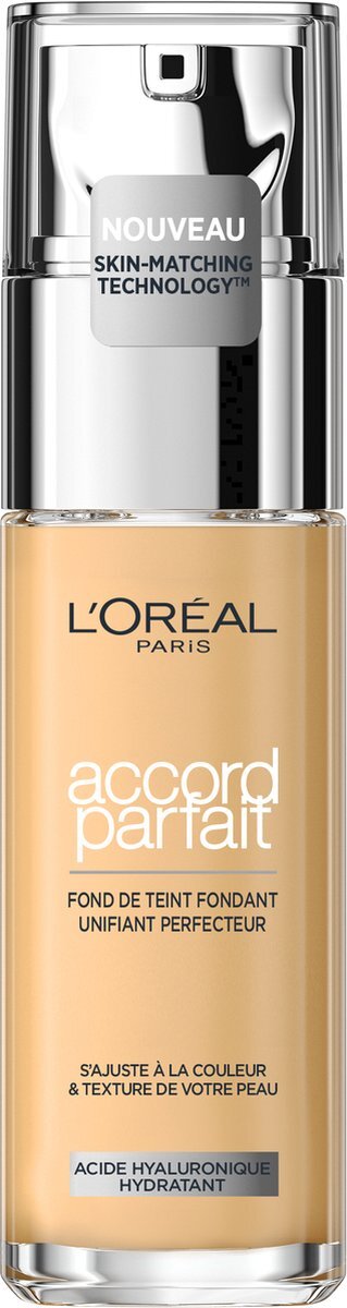 L'Oréal - Accord Parfait Foundation - 1N - Natuurlijk Dekkende Foundation met Hyaluronzuur en SPF 16 - 30 ml