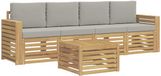 vidaXL Tuinset met 5 zitplaatsen, wit en lichtgrijs, polyester