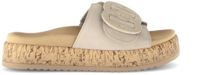 Gabor - Dames - Platte sandalen - Beige - Nubuck - Maat 40