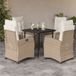 Maison Exclusive - Ensemble de jardin 5 pièces avec coin repas, coussins inclus, de couleur beige, en polyrotin