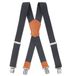 EWERMET YETS SARL Verstelbare elastische extra sterke bretels, 4 stevige clips, geschikt voor zowel mannen als vrouwen, X-vormig ontwerp en extra brede schouderbanden, 3,8 cm grote clip met kleefgesp, grijs