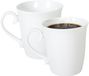 Gerimport tasse à café / thé - élégant - 2x pièces - blanc - 310 ml - tasses - céramique