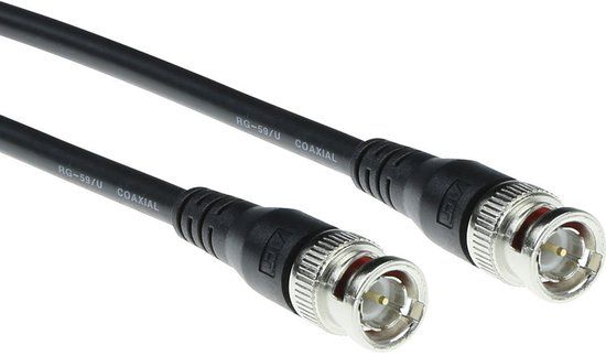 ACT Q71025 BNC RG-59 Kabel | 75 Ohm | Zwart | 25 cm