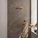 Brauer Gold Edition Thermostatische Regendoucheset Inbouw - Hoofddouche 30 cm - Gebogen Wandarm - 3 Weg - Handdouche 3 Standen - Doucheslang - Wandaansluitbocht - Geborsteld Goud
