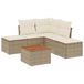 vidaXL Loungeset met kussens, polyrotan, beige