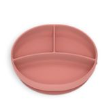Suavinex, Babybord met zuignap, van siliconen met vakken, kantelbescherming, voor extra voeding en DME, vaatwasser- en magnetronbestendig, +6 maanden, roze
