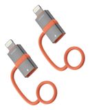 4smarts Lightning naar USB Type-C Adapter Kabel 0.48 Gbit/s Grijs, Oranje