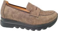 Wolky Bruine Nubuck Dames Instappers - Bruin - 40